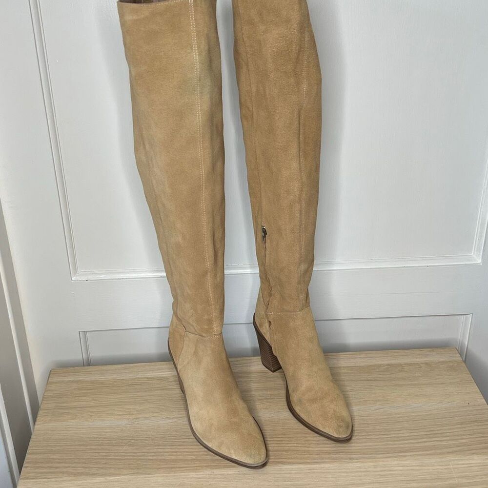 BP Hensley Over The Knee Suede Leather Boots Tan Size 7.5